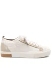 Eleventy Perforated Suede Trainers In Neutral
