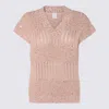 ELEVENTY PINK COTTON BLEND T-SHIRT