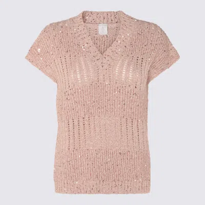 Eleventy Pink Cotton Blend T-shirt In Multicolor