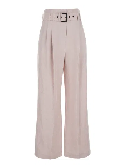 ELEVENTY PINK LINEN PANTS