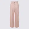 Eleventy Lilac Trousers With Pleats And Waist Belt