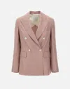 ELEVENTY ELEVENTY PINK WOOL SILK LINEN BLAZER