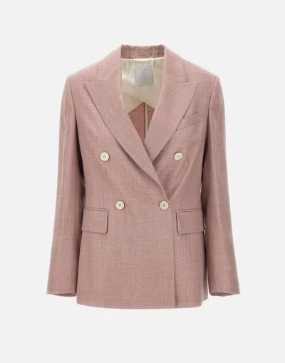 Eleventy Pink Wool Silk Linen Blazer