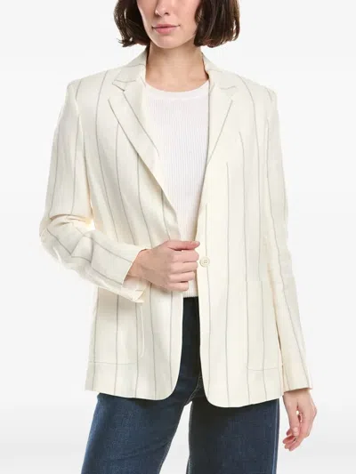 Eleventy Pinstripe Deconstructed Blazer In Neutral