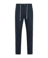 Eleventy Navy Wool And Cashmere Trousers Men In Black