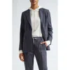 Eleventy Pinstripe One-button Blazer In Navy
