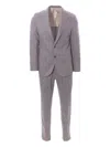 Eleventy Pinstripe Pleated Suit In Gray