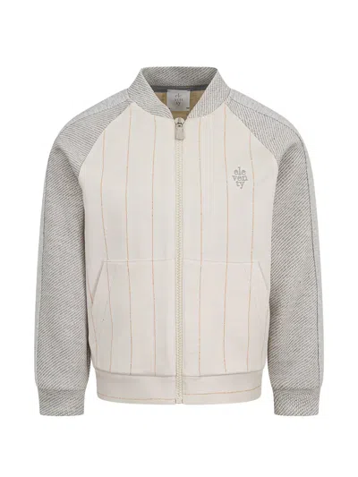 Eleventy Kids' Pinstripe Raglan-sleeve Jacket In Neutral