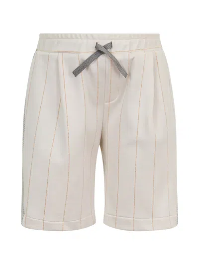 Eleventy Kids' Pinstripe Shorts In Neutral