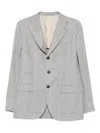 Eleventy Pinstripe Single-breasted Suit In Gray