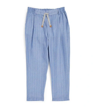 Eleventy Kids' Pinstripe Suit Trousers (2-16 Years) In Blue