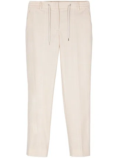 Eleventy Pinstripe Trousers In Neutrals