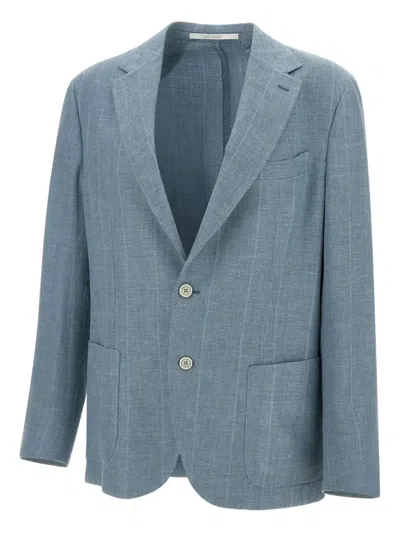 Eleventy Pinstriped Blazer In Blue