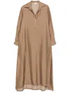Eleventy Pinstriped Maxi Dress In Brown