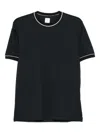 Eleventy Piped-trim Cotton T-shirt In Black