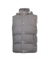 Eleventy Hooded Quilted Gilet In Gray