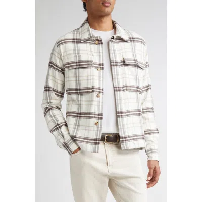 Eleventy Checked Cotton Shirt In White