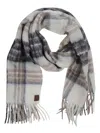 Eleventy Plaid Pattern Alpaca-wool Blend Scarf In Gray