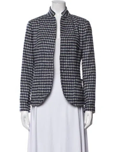 Pre-owned Eleventy Plaid Print Jacket In Blue