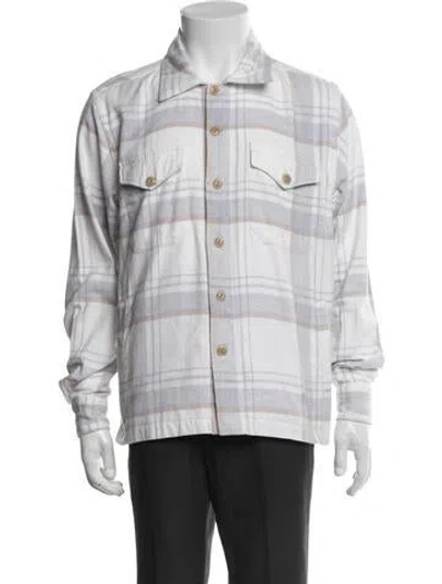 Pre-owned Eleventy Plaid Print Jacket In Gray