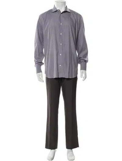Pre-owned Eleventy Plaid Print Long Sleeve Dress Shirt In Multi
