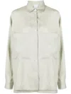 Eleventy Long Sleeve Linen Shirt In Grün