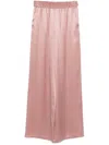 Eleventy Plain Silk Trousers In Pink