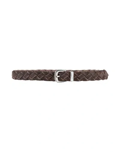 Eleventy Platinum Man Belt Dark Brown Size 38 Leather