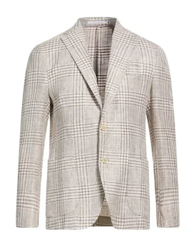 Eleventy Platinum Man Blazer Beige Size 40 Viscose, Wool, Linen In Gray