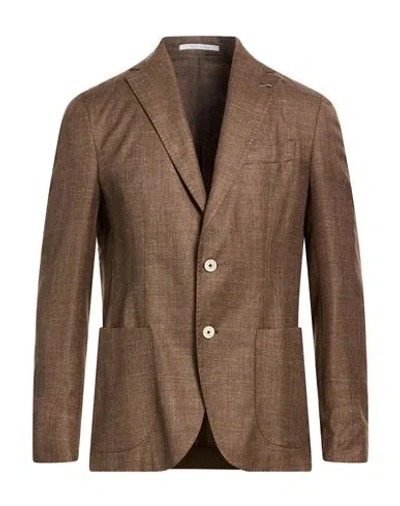 Eleventy Platinum Man Blazer Brown Size 40 Cashmere, Silk, Linen