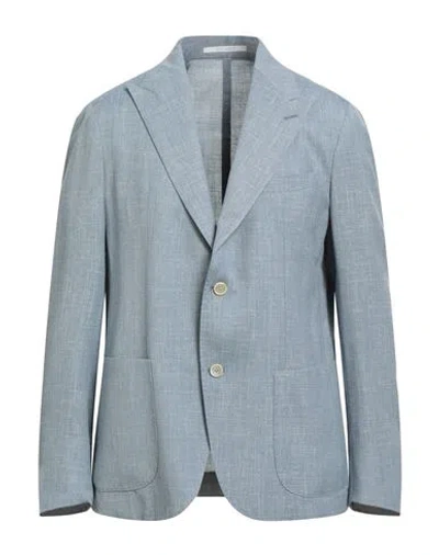 Eleventy Platinum Man Blazer Light Blue Size 42 Wool, Silk, Linen