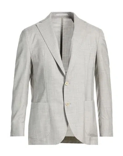 Eleventy Platinum Man Blazer Light Grey Size 40 Cashmere, Silk In Gray