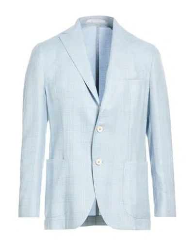 Eleventy Platinum Man Blazer Sky Blue Size 40 Cashmere, Silk, Linen