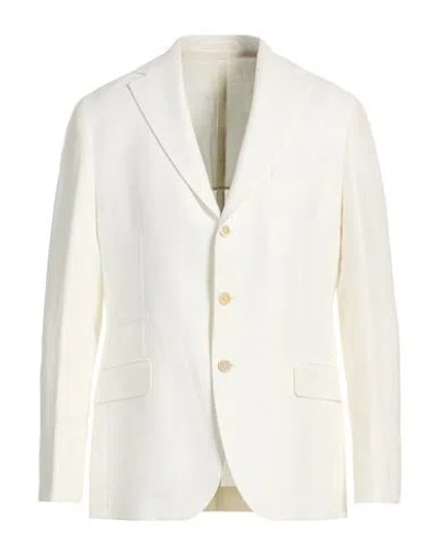 Eleventy Platinum Man Blazer White Size 40 Linen In Neutral
