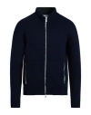 Eleventy Platinum Man Cardigan Midnight Blue Size 3xl Wool, Cashmere, Elastane In Blue