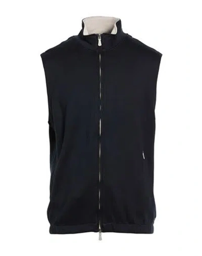 Eleventy Platinum Man Cardigan Midnight Blue Size L Cotton, Polyamide