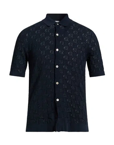 Eleventy Platinum Man Cardigan Midnight Blue Size M Cotton