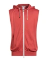 Eleventy Platinum Man Cardigan Tomato Red Size S Cotton, Polyamide