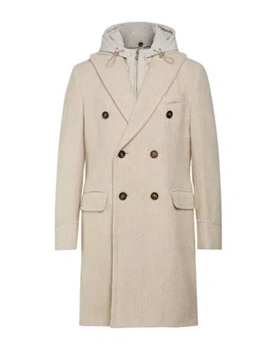 Eleventy Platinum Man Coat Cream Size 46 Alpaca Wool, Polyamide, Wool In White