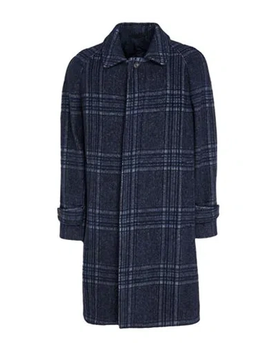 Eleventy Platinum Man Coat Navy Size 46 Wool, Alpaca Wool, Polyamide In Blue