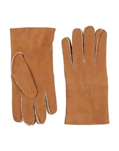 Eleventy Platinum Man Gloves Camel Size Xl Sheepskin In Sand