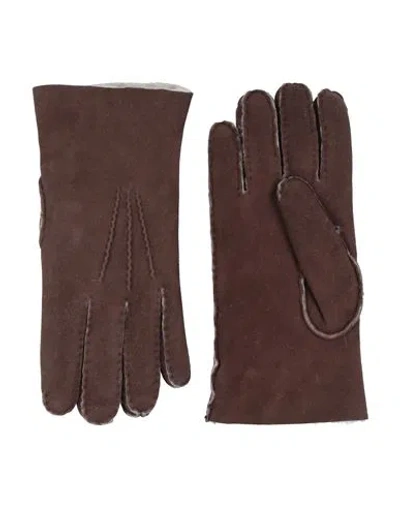 Eleventy Platinum Man Gloves Dark Brown Size Xl Sheepskin