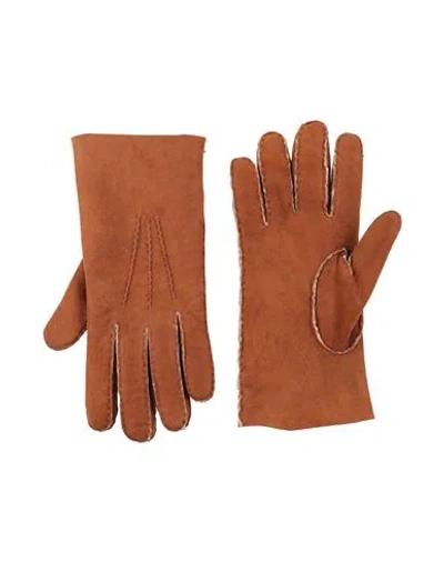 Eleventy Platinum Man Gloves Tan Size Xl Shearling In Brown