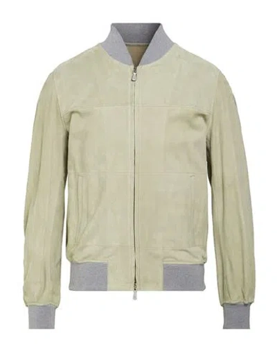 Eleventy Platinum Man Jacket Sage Green Size 40 Goat Skin, Cotton, Lyocell