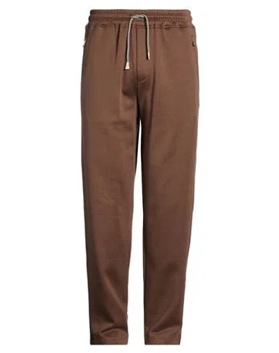 Eleventy Platinum Man Pants Brown Size Xl Cotton, Polyamide