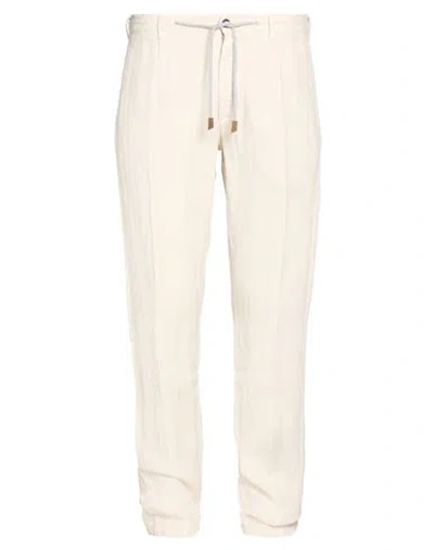 Eleventy Platinum Man Pants Ivory Size 38 Linen In White