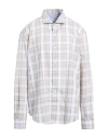 Eleventy Platinum Man Shirt Beige Size 3xl Cotton, Linen In Neutral