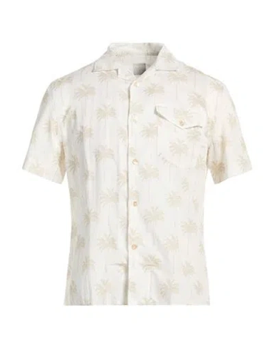 Eleventy Platinum Man Shirt Beige Size M Cotton, Linen In Purple