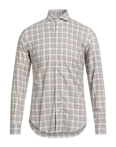 Eleventy Platinum Man Shirt Light Brown Size S Cotton In Multi