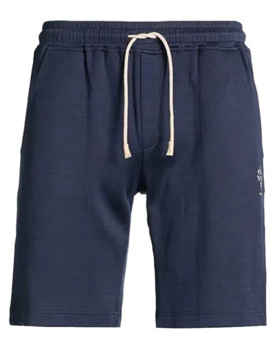 Eleventy Platinum Man Shorts & Bermuda Shorts Midnight Blue Size M Cotton, Polyamide